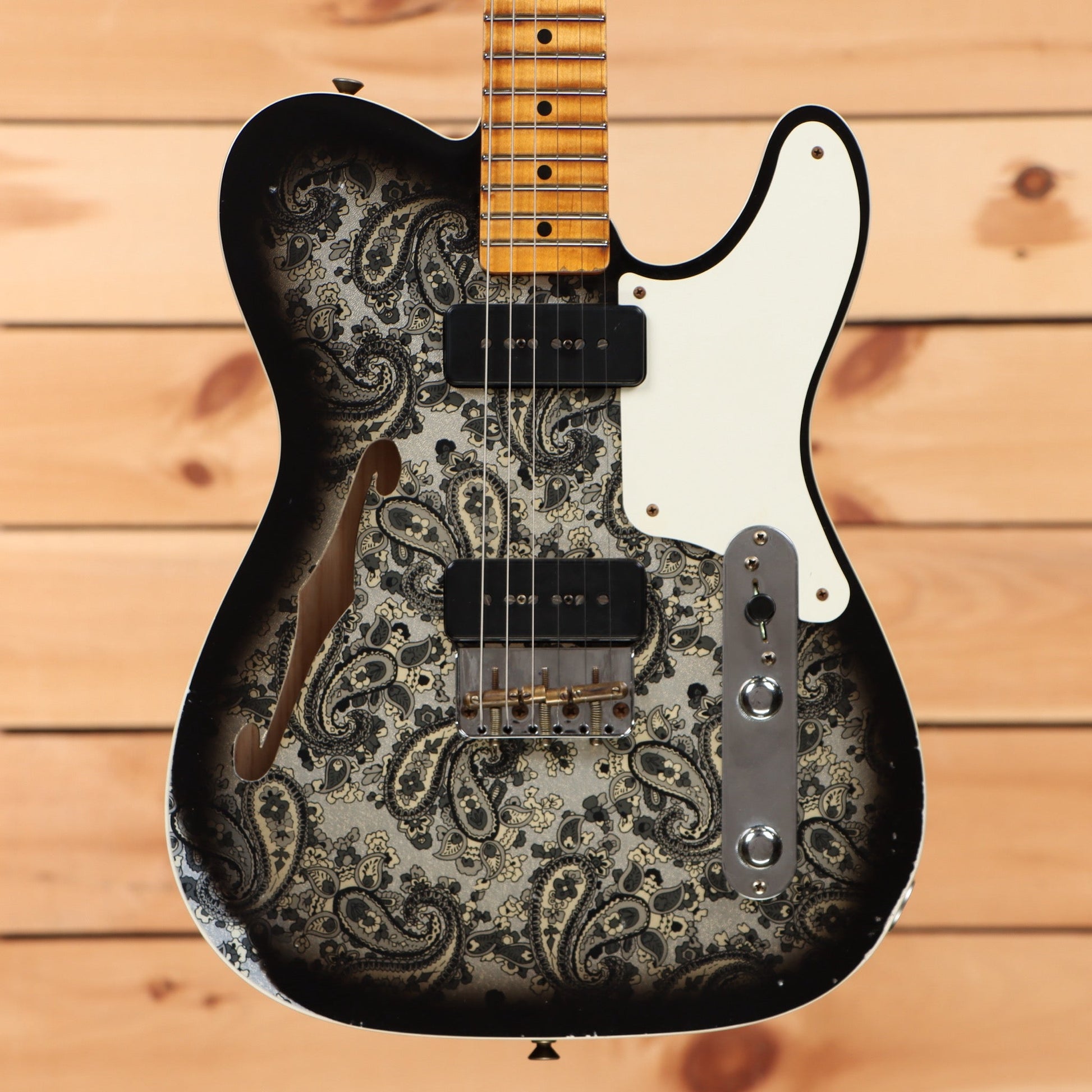 Fender Custom Shop Limited Dual P90 Black Paisley Tele Relic - Aged Black Paisley