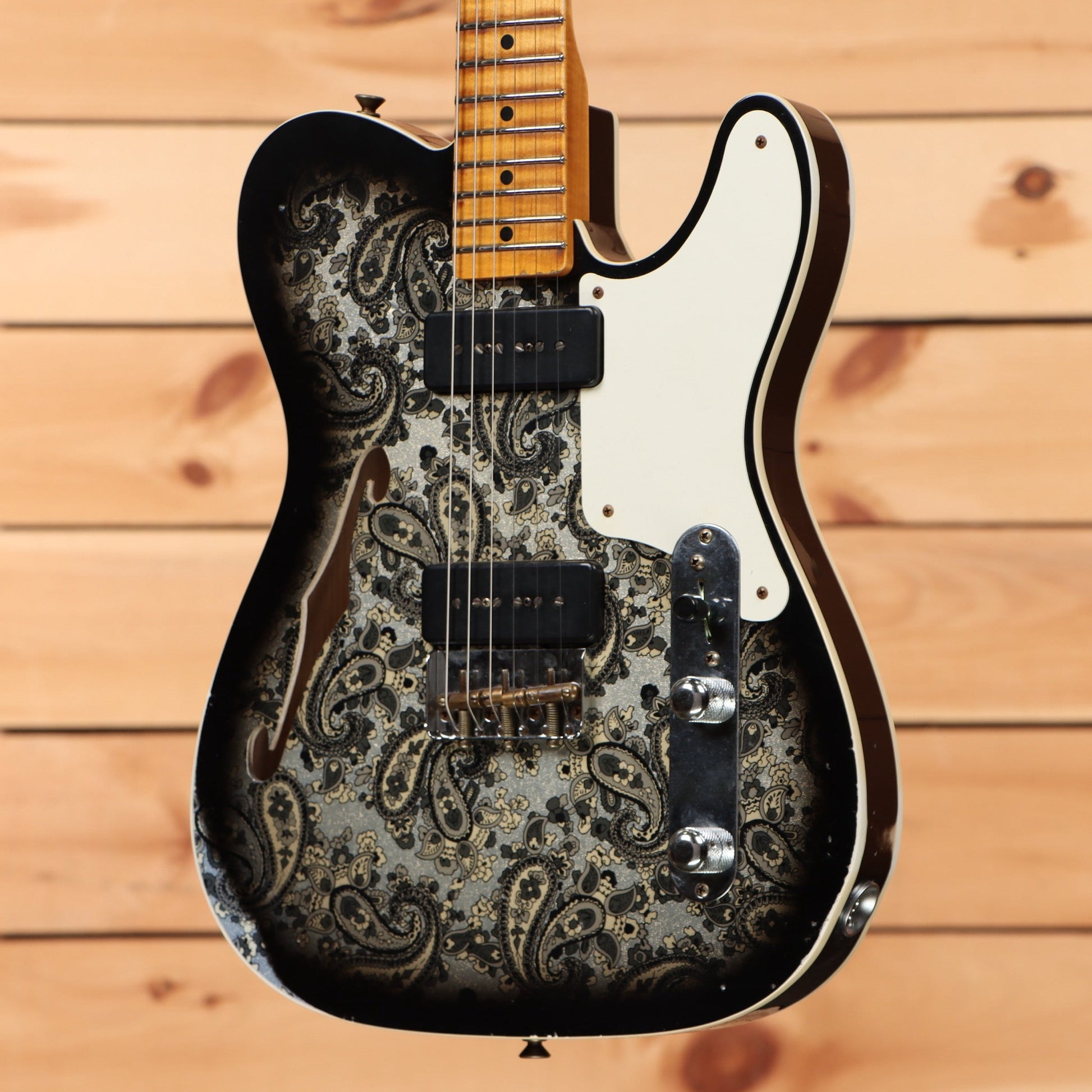 Fender Custom Shop Limited Dual P90 Black Paisley Tele Relic - Aged Black Paisley