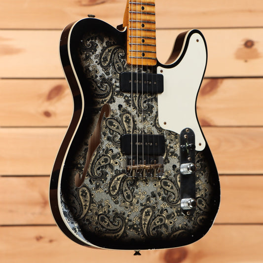 Fender Custom Shop Limited Dual P90 Black Paisley Tele Relic - Aged Black Paisley