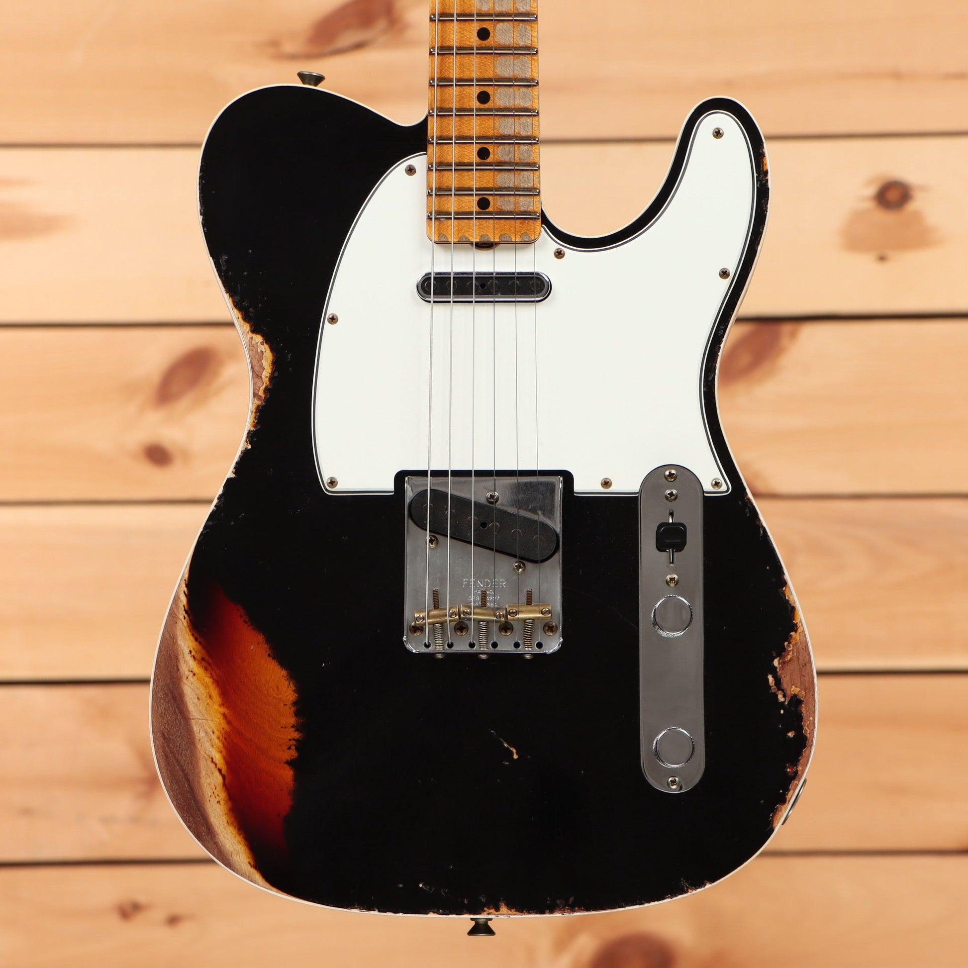 Fender Custom Shop Limited 1965 Telecaster Custom Heavy Relic - Aged Black over 3 Tone Sunburst