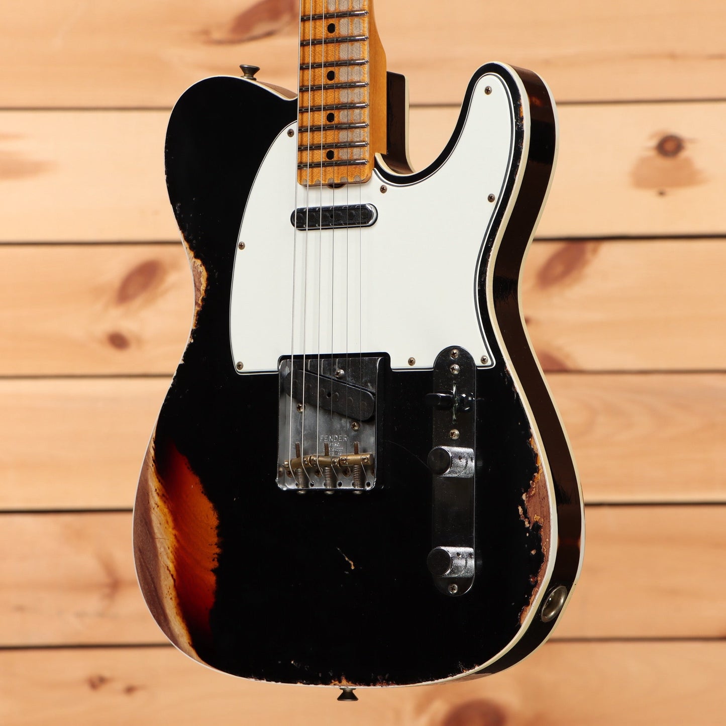 Fender Custom Shop Limited 1965 Telecaster Custom Heavy Relic - Aged Black over 3 Tone Sunburst