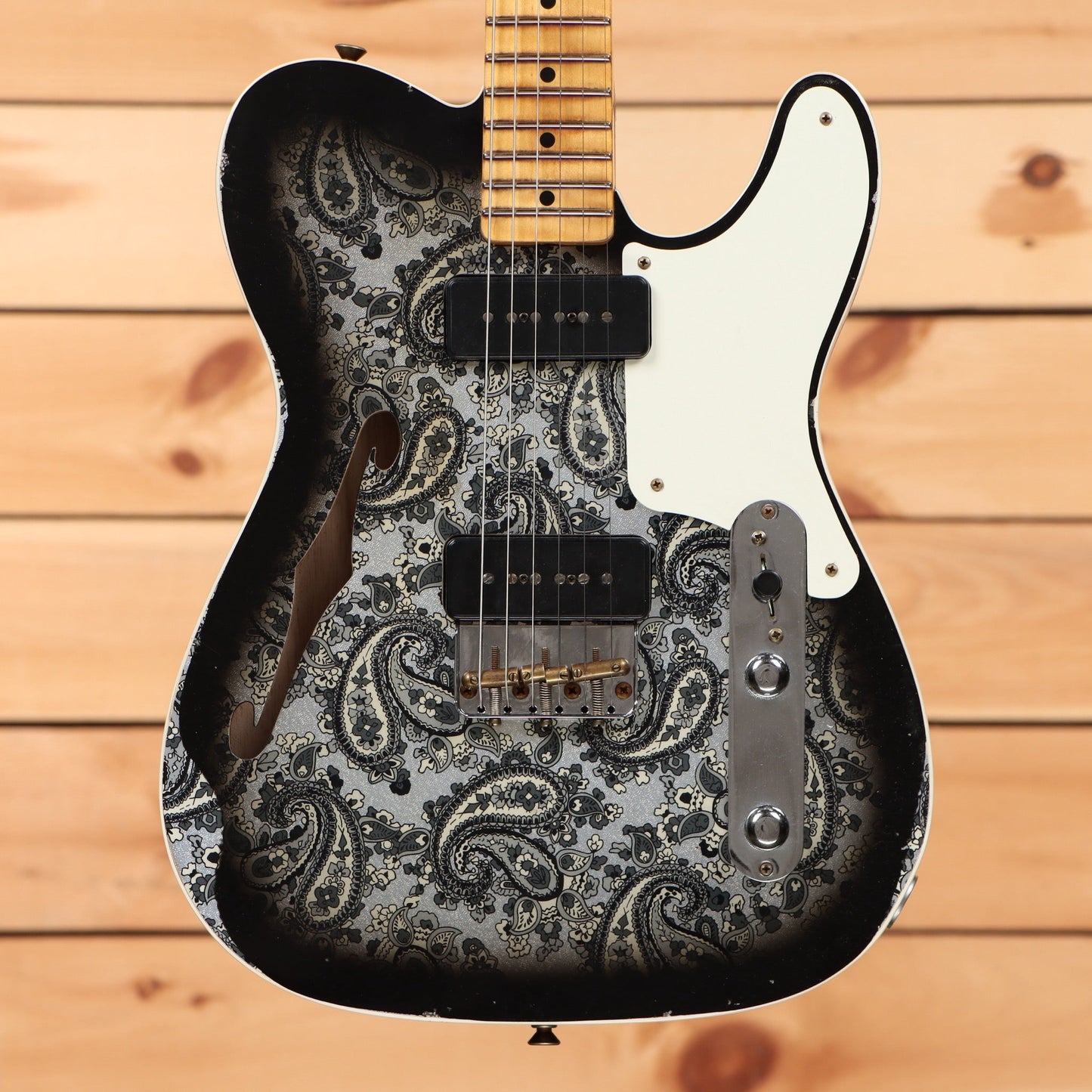 Fender Custom Shop Limited Dual P90 Black Paisley Tele Relic - Aged Black Paisley