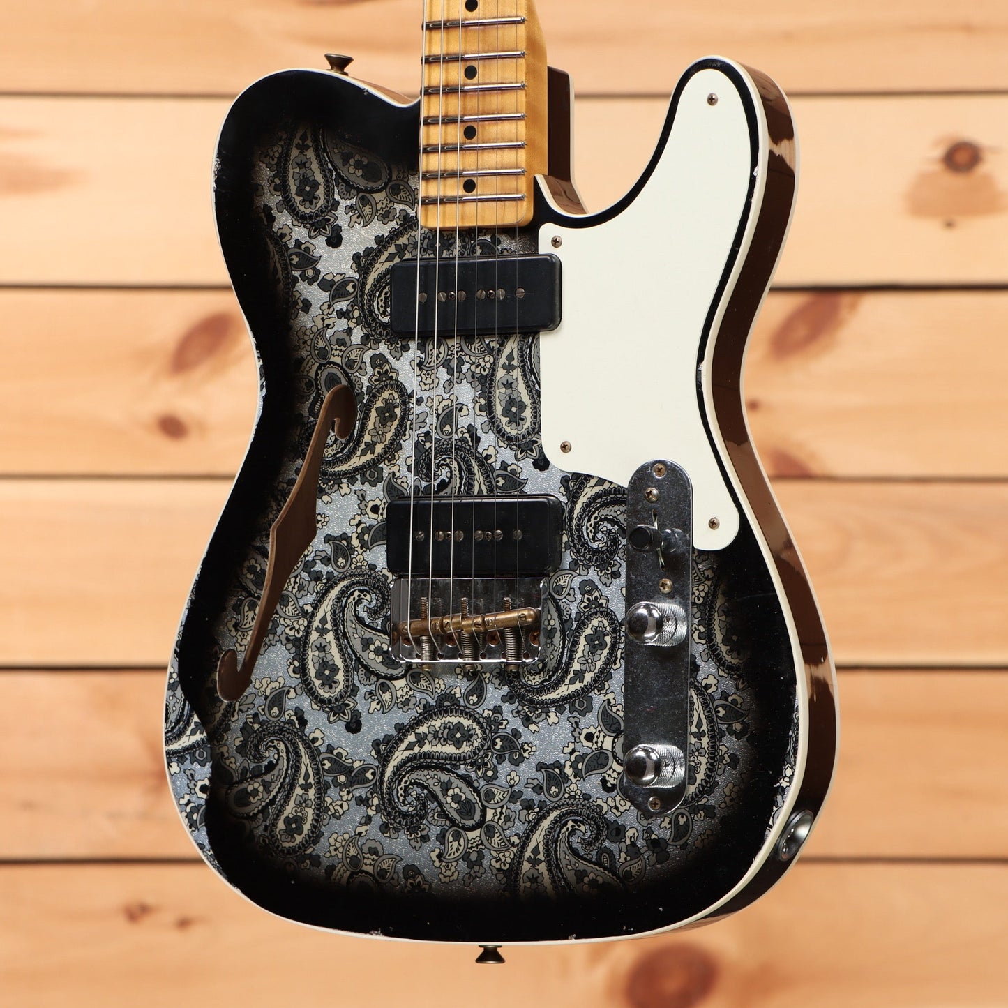 Fender Custom Shop Limited Dual P90 Black Paisley Tele Relic - Aged Black Paisley