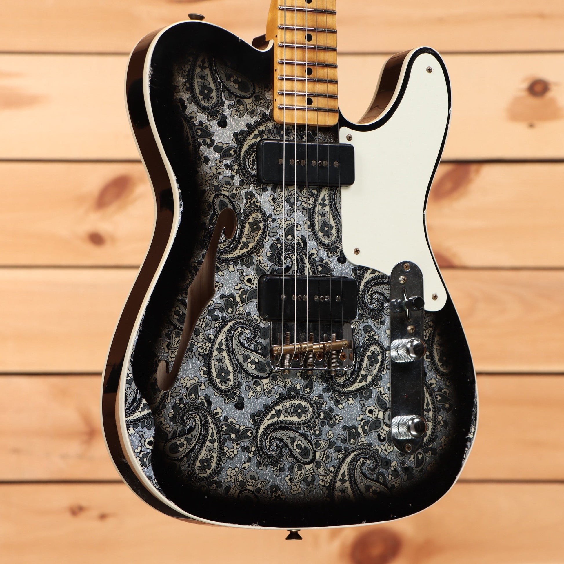 Fender Custom Shop Limited Dual P90 Black Paisley Tele Relic - Aged Black Paisley