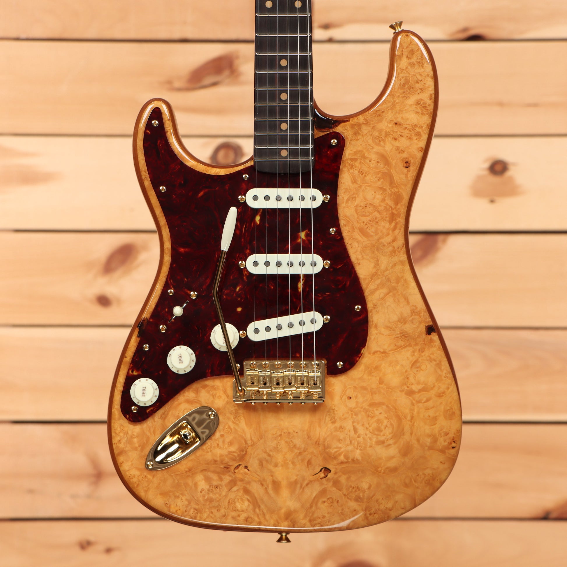 Fender Custom Shop Artisan Maple Burl Strat LH - Aged Natural