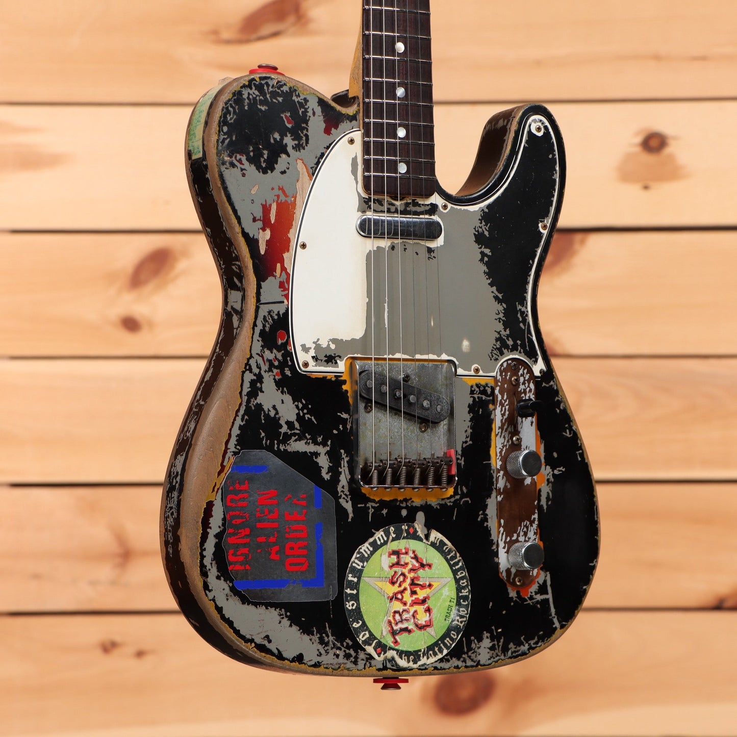 Fender Custom Shop Limited Paul Waller Masterbuilt Joe Strummer Telecaster - Aged Black over 3 Color Sunburst