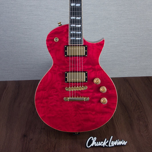 ESP USA Eclipse QM GH Electric Guitar - Raspberry - #US24124 - Mint, Open Box