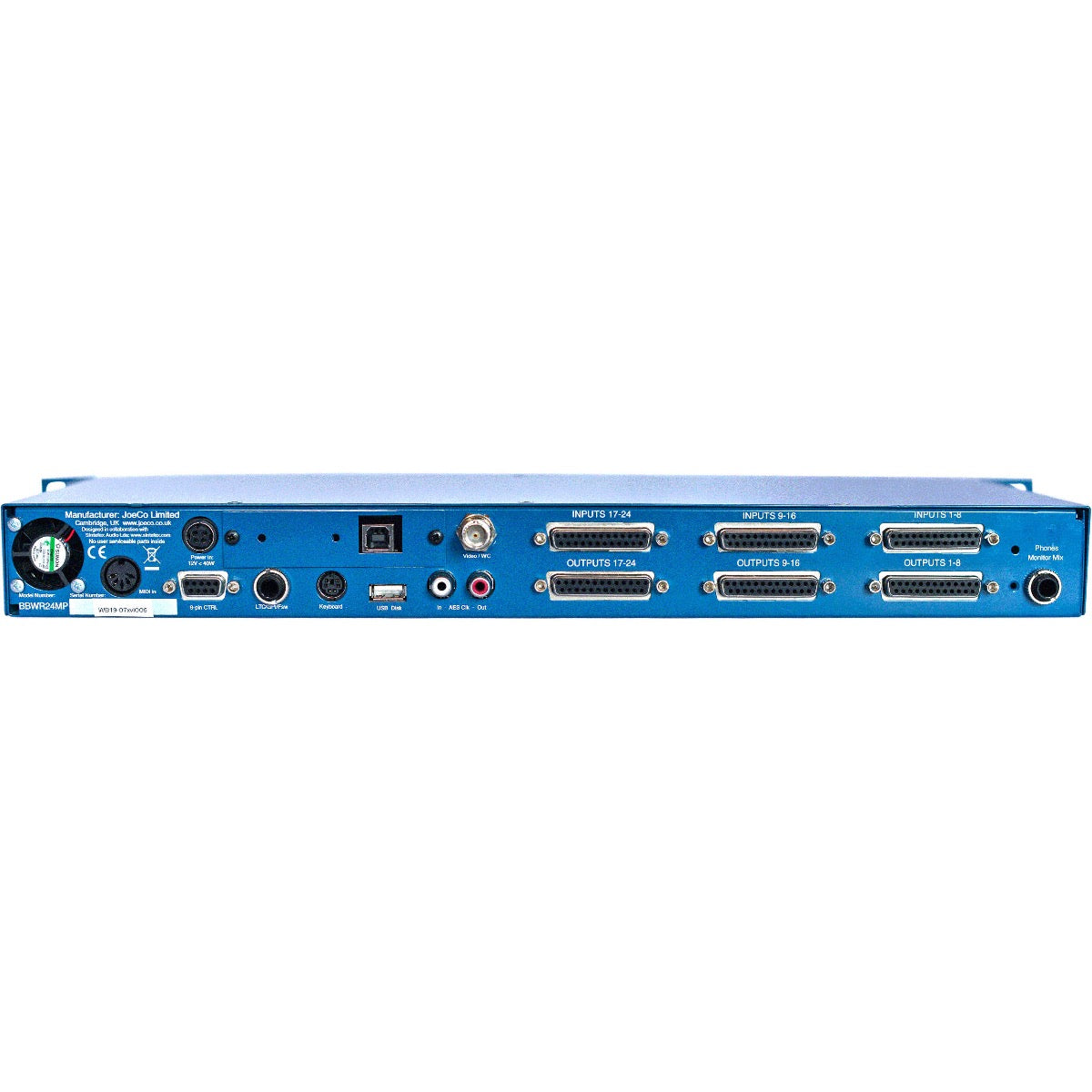 JoeCo Blue Box 24ch BlueBox Interface Recorder - 24 MicPres 24 Bal Outs