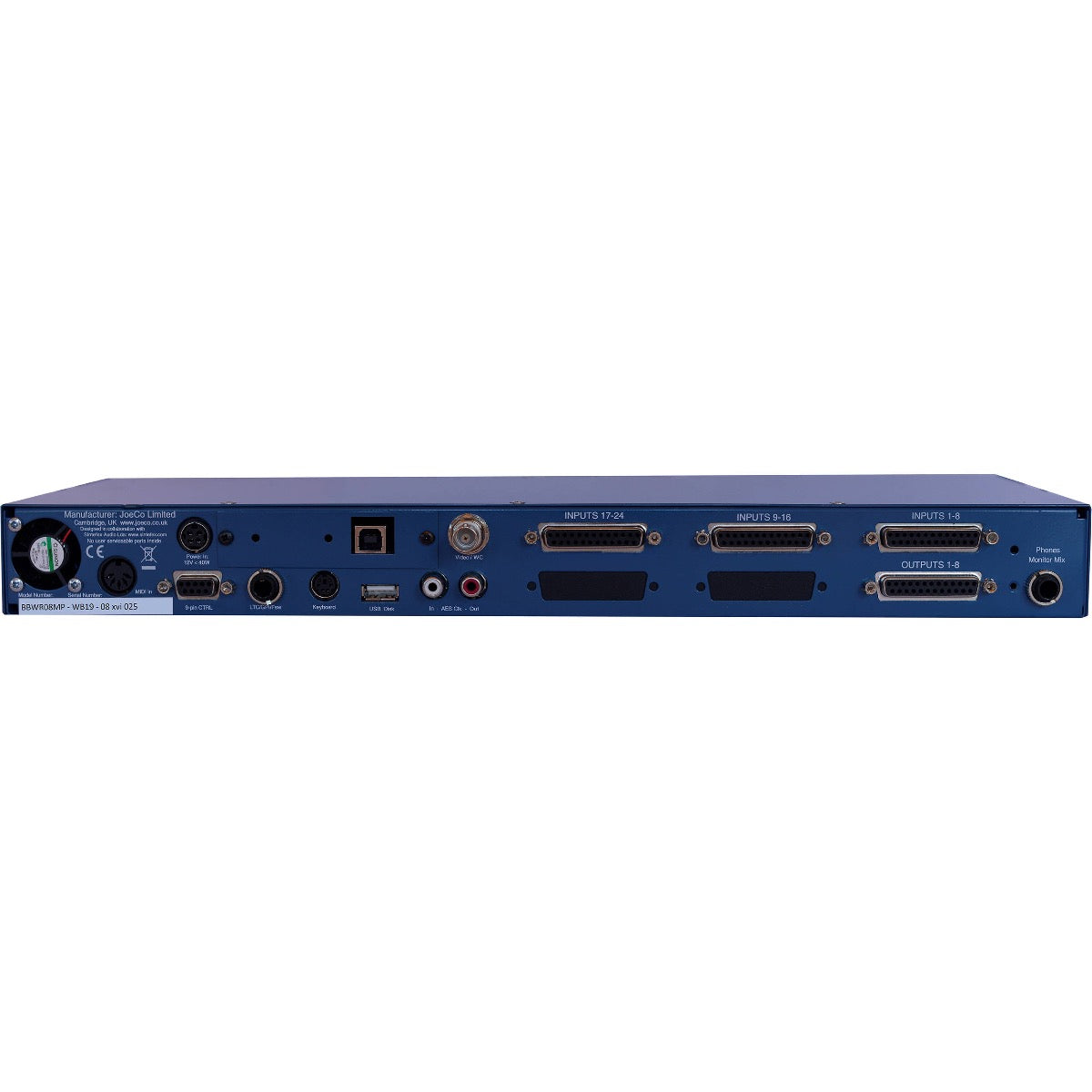 JoeCo Blue Box 24ch Interface Recorder - 8 MicPres, 16 Line In; 8 Bal Outs
