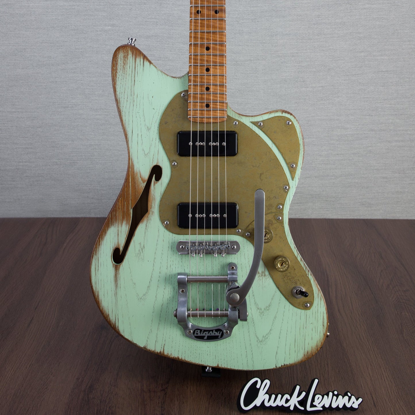 Paoletti Guitars 112 Lounge 2P90 - Sage Green with Bigsby