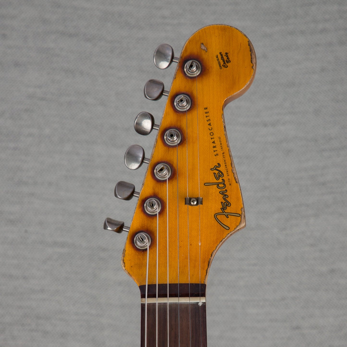 Fender Custom Shop '59 Stratocaster Super Heavy Relic Electric Guitar - Aged Shell Pink Over Chocolate 3-Tone Sunburst