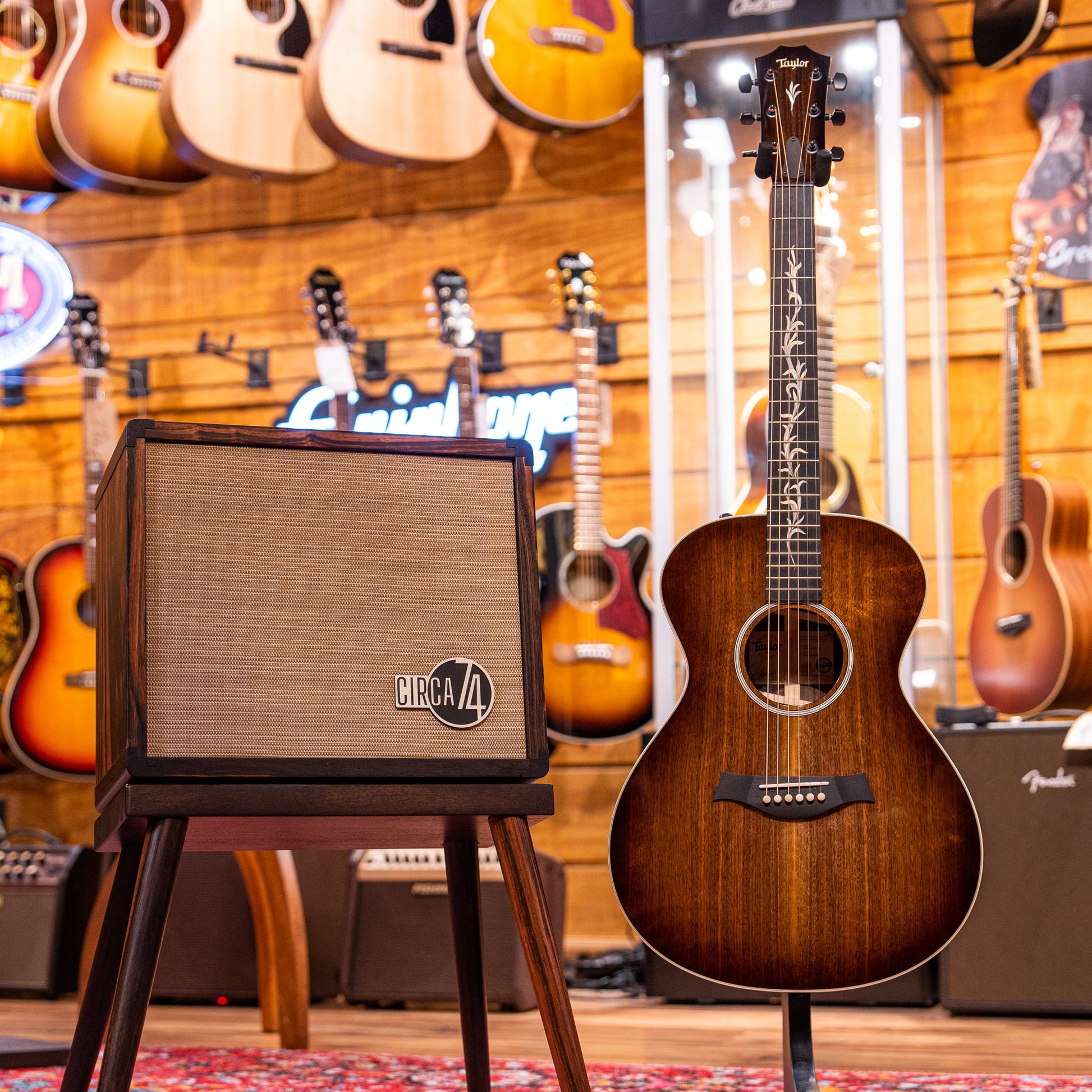 Taylor NAMM 2023 Custom #25 C22e B3025 Acoustic Electric Guitar with Circa '74 AV150-10 Combo Acoustic Guitar Amplifier