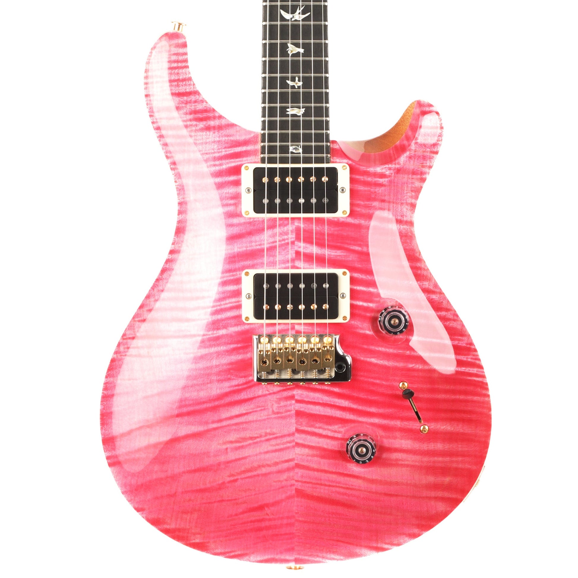 PRS Custom 24 10-Top Electric Guitar - Bonnie Pink With Natural Back