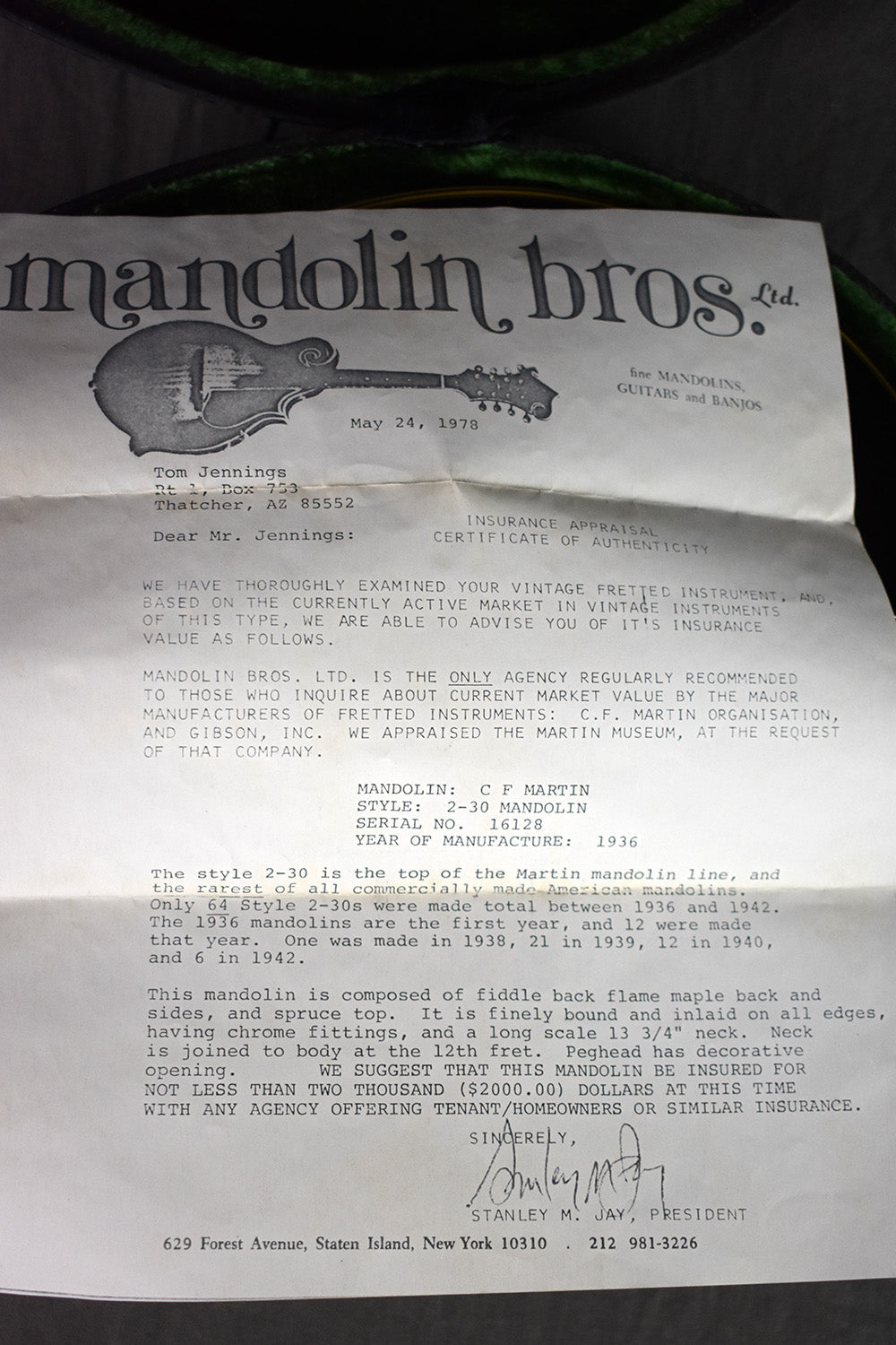 1936 Martin 2-30 Mandolin