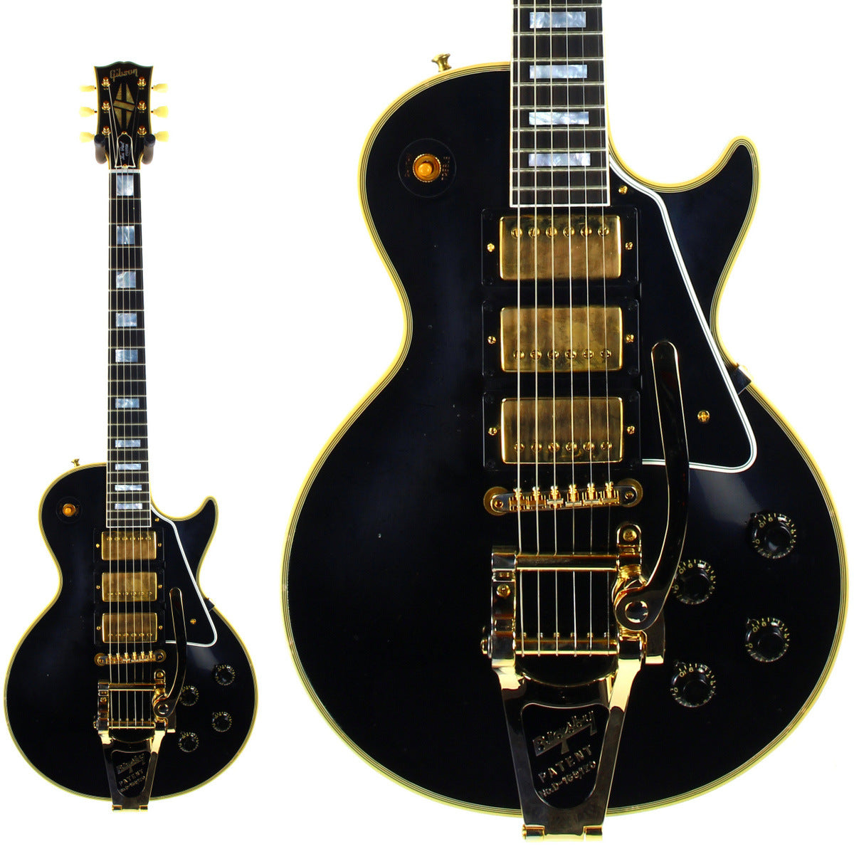 1957 Gibson MURPHY LAB Light Aged '57 Les Paul Custom 3 Pickup Ebony Black Beauty Bigsby 2024