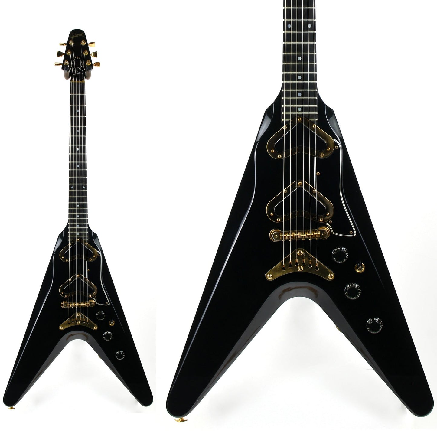 1981  Gibson Flying V2 II 1979 - 1982 Ebony Black Boomerang Pickups Rare V Vintage