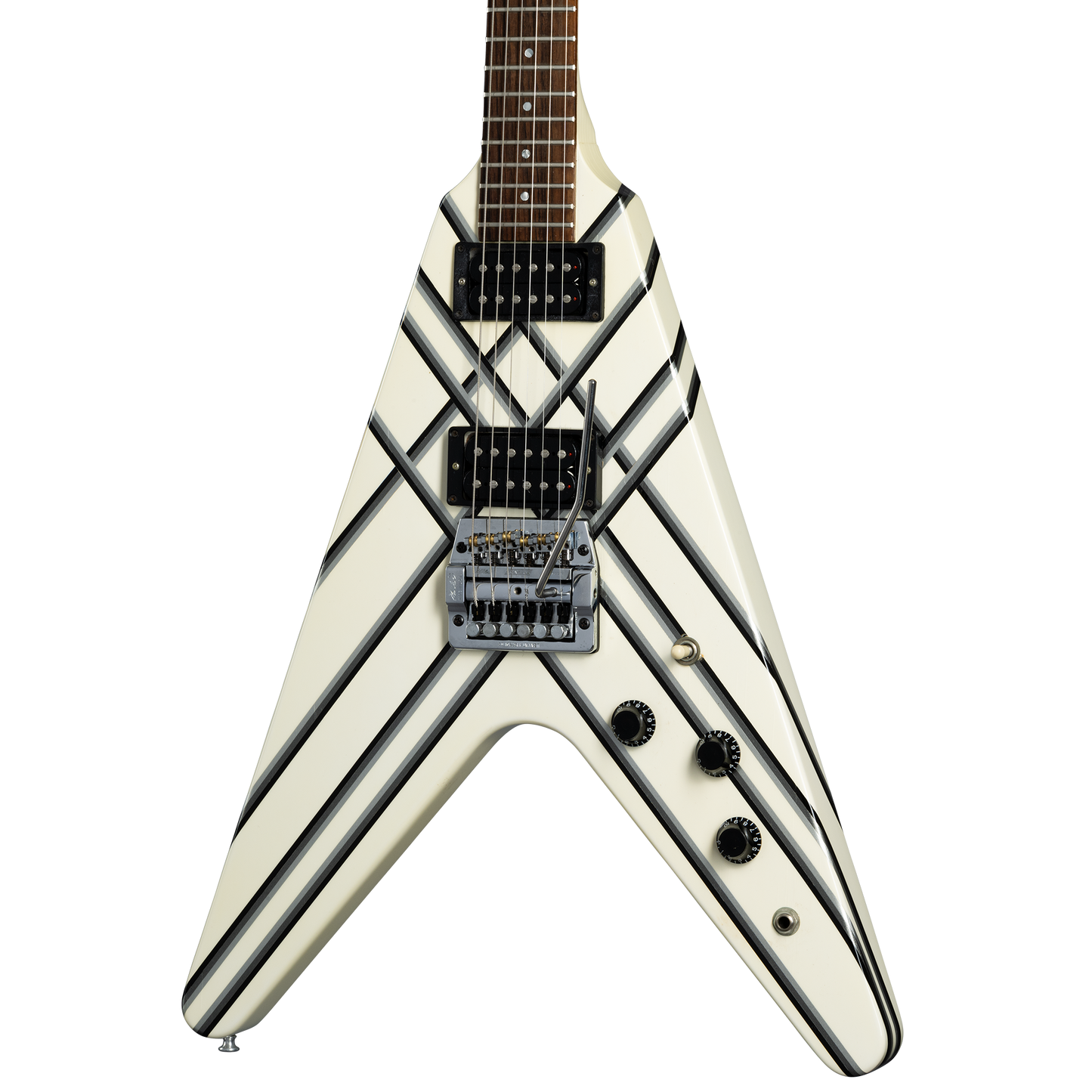 Gibson Certified Vintage 1985 Gibson Designer Series Custom Graphics Flying V, Alpine White with Style 30 Graphic