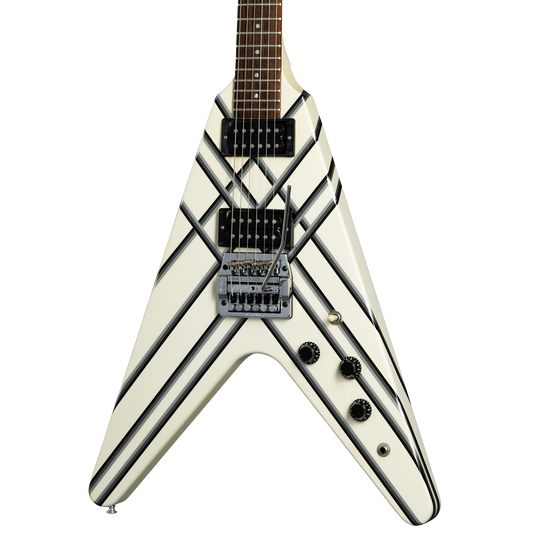 Gibson Certified Vintage 1985 Gibson Designer Series Custom Graphics Flying V, Alpine White with Style 30 Graphic