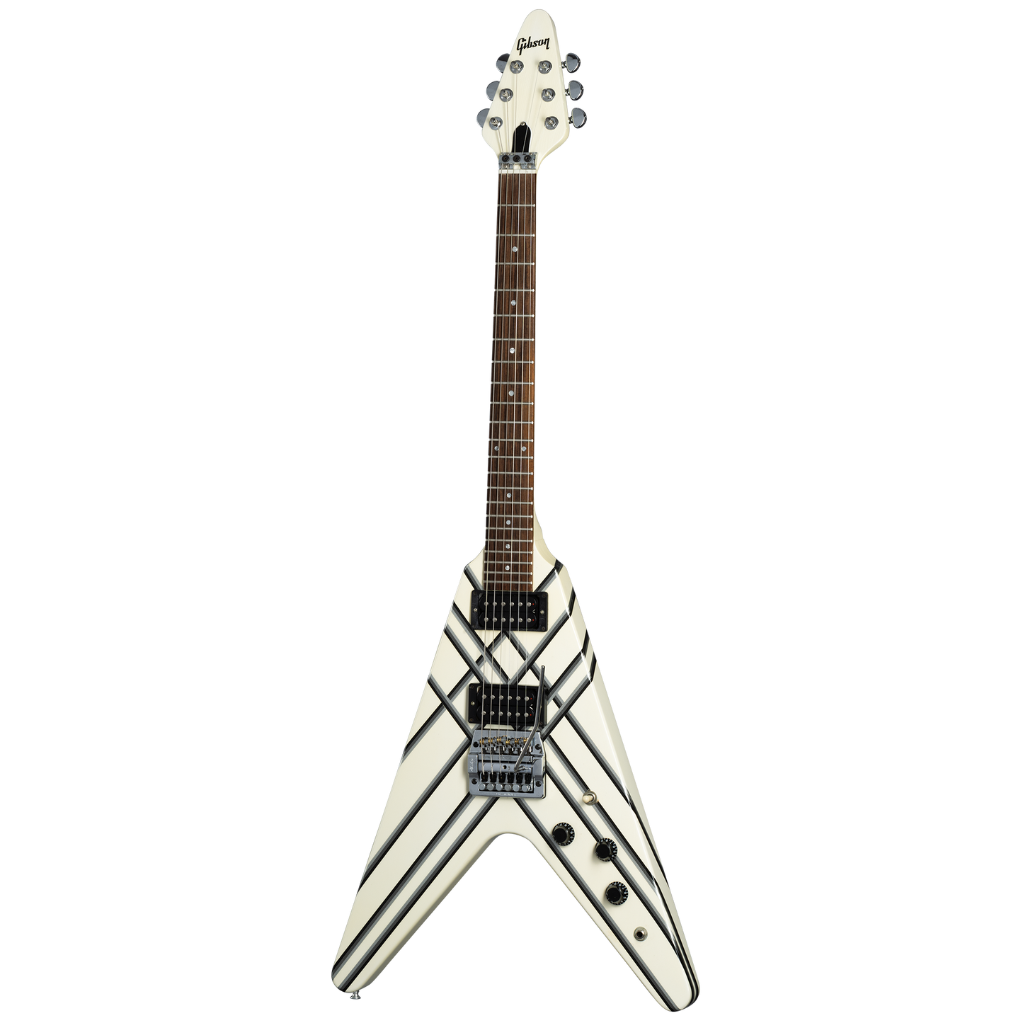 Gibson Certified Vintage 1985 Gibson Designer Series Custom Graphics Flying V, Alpine White with Style 30 Graphic