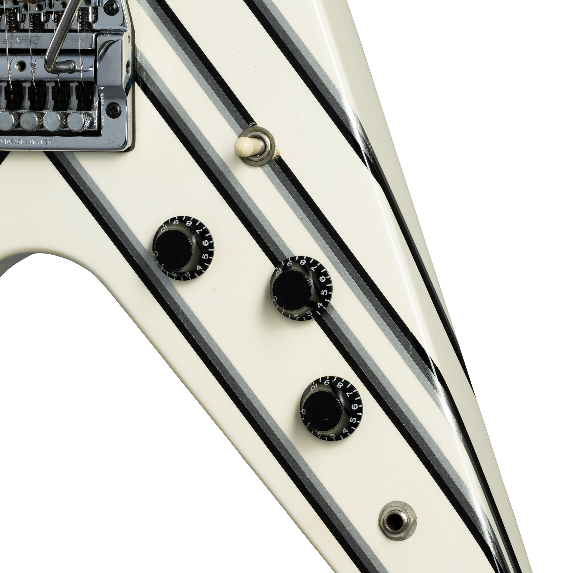 Gibson Certified Vintage 1985 Gibson Designer Series Custom Graphics Flying V, Alpine White with Style 30 Graphic