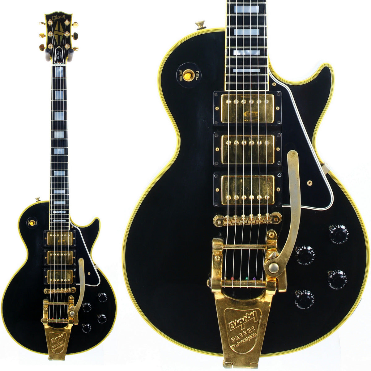 1995 Gibson '57 Les Paul Custom Reissue Bigsby 3 Pickups! LPB-3 Black Beauty Historic 1957