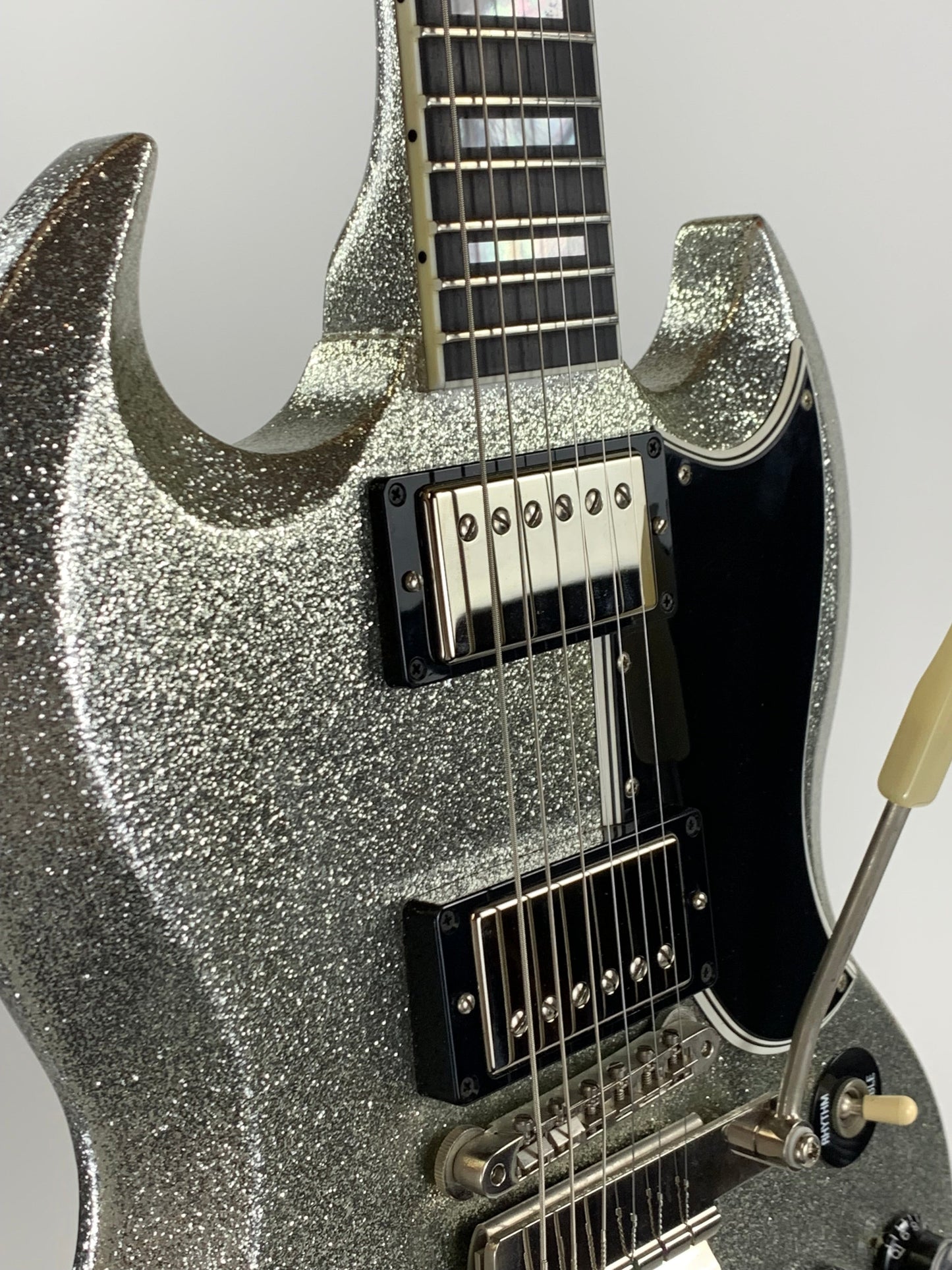 2007 Gibson Custom Shop SPARKLE Silver SG Les Paul Custom w Maestro
