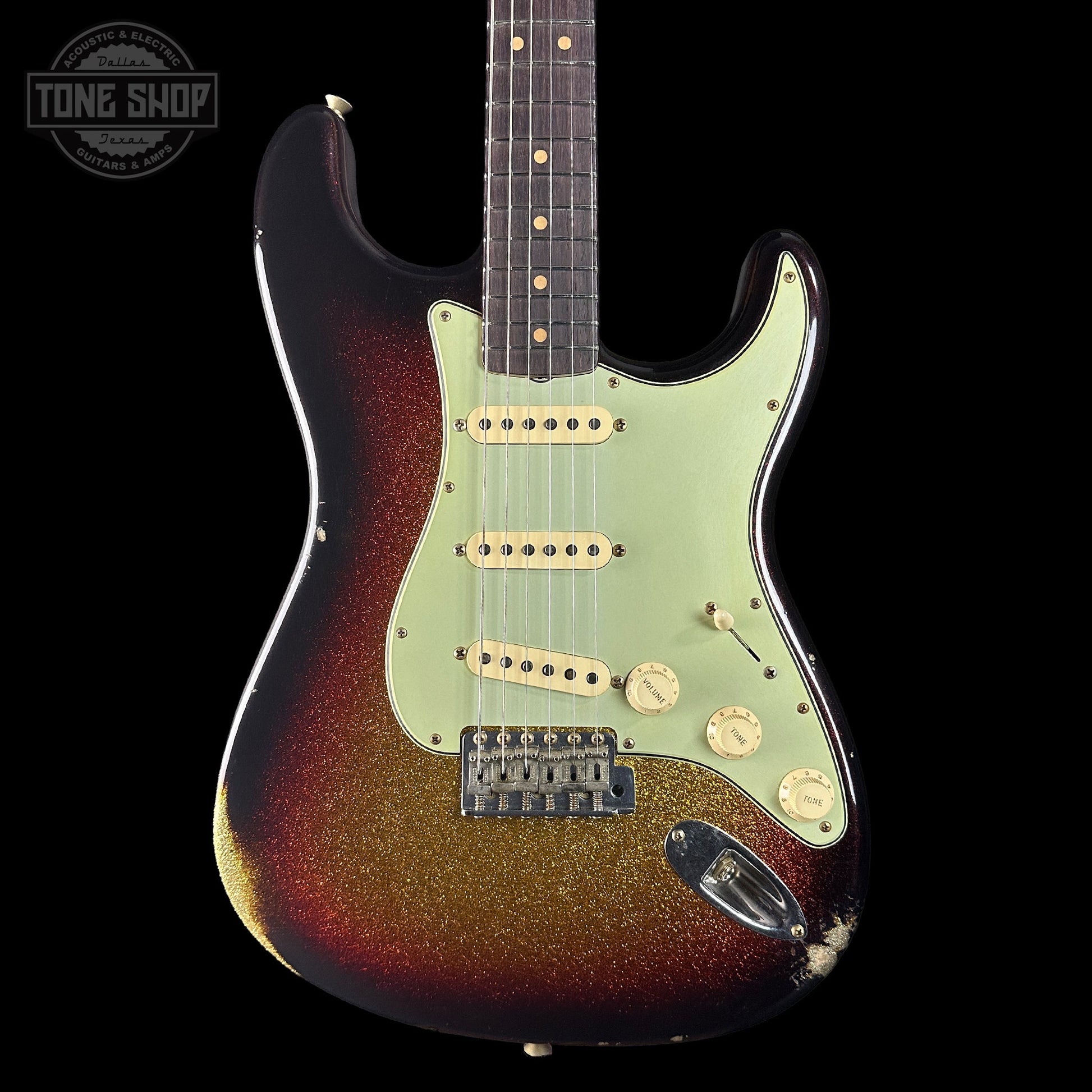 Fender Custom Shop 1963 Stratocaster Relic 3 Tone Sunburst Sparkle w/case TSLTD9OF10