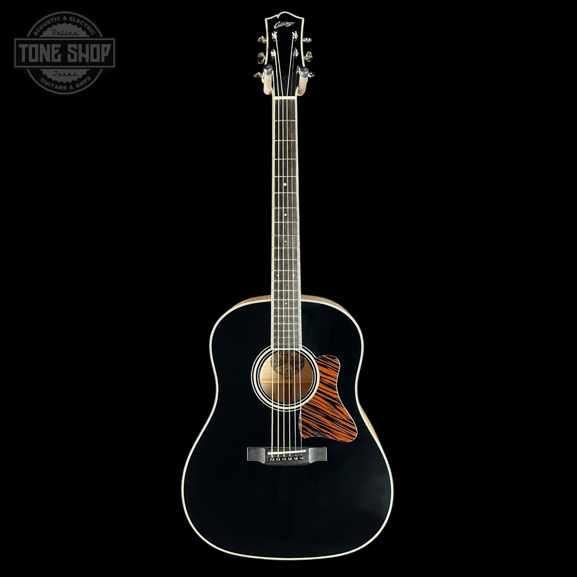Collings CJ Jet Black Top Tigerstripe Pickguard Sitka/Maple w/Case 36567