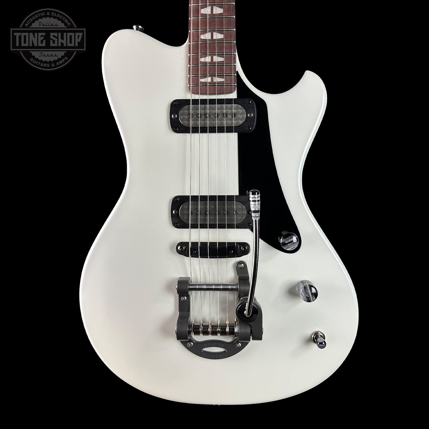 Powers Electric A-Type Pearl White FF42 Anodized Camtail Matching Headstock w/softcase B231