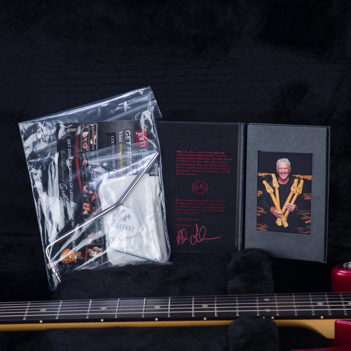 Lerxst Grace Alex Lifeson Signature Electric Guitar with Vega Trem Signed - Red - #24310893