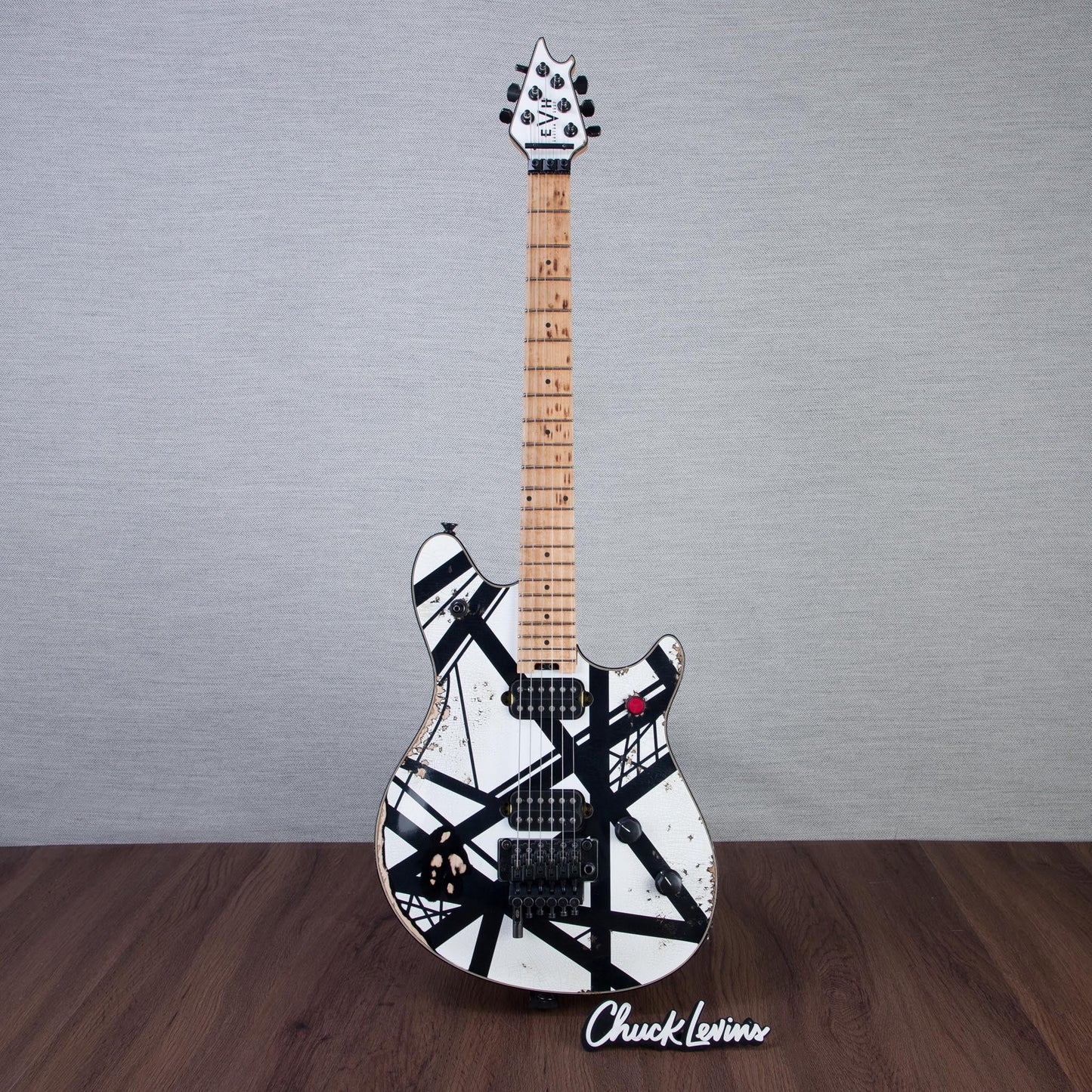 EVH Custom Shop Special Edition Wolfgang Stripes Electric Guitar - White/Black Stripes - #WG17574A