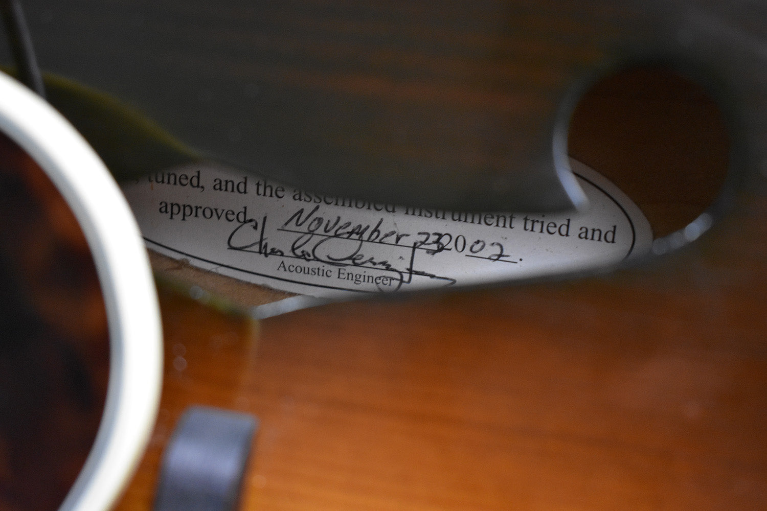 2002 Gibson F-5 Master Model signed by Charlie Derrington