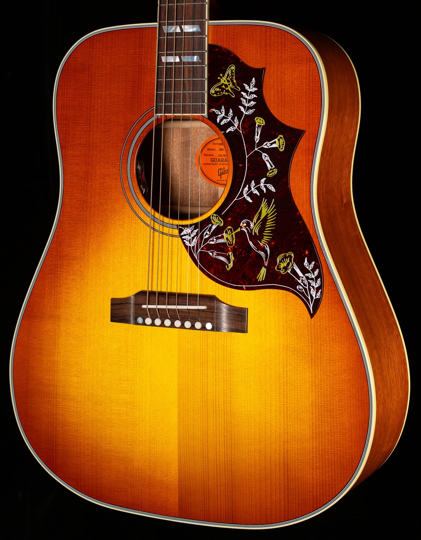 Gibson Custom Shop Willcutt Exclusive Hummingbird Original Heritage Cherry Sunburst Red Spruce Top (028)