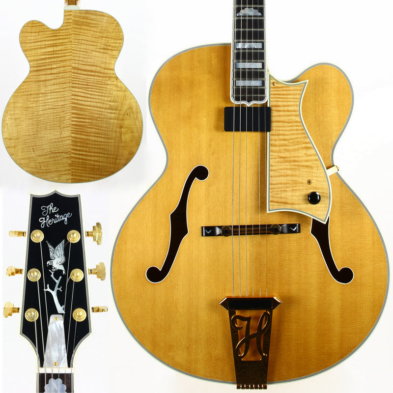 MINTY! 1999 Heritage Golden Eagle Antique Natural Jazz Carved Archtop Electric Guitar -- L-5 Wes, Floating Pickup!