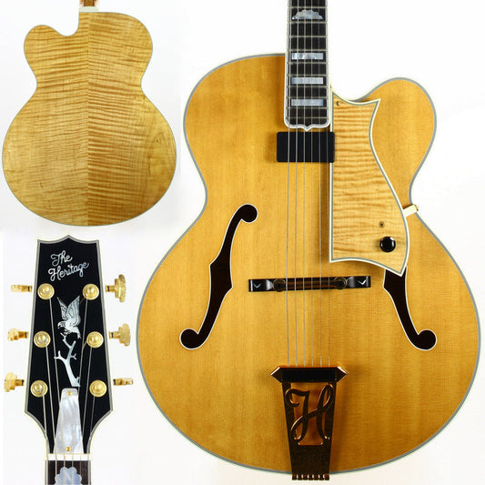 MINTY! 1999 Heritage Golden Eagle Antique Natural Jazz Carved Archtop Electric Guitar -- L-5 Wes, Floating Pickup!