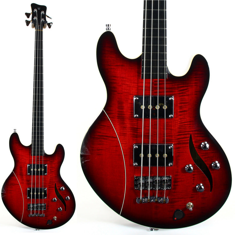 2018 Warwick TEAMBUILT Pro Series Lee Sklar Electric Bass I Semi-Hollow - Made in Germany Sklarbass star! 4 String - Burgundy Blackburst Transparent idolmaker