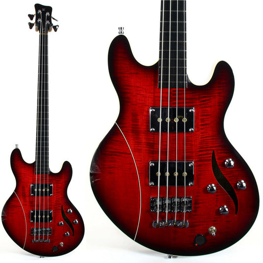 2018 Warwick TEAMBUILT Pro Series Lee Sklar Electric Bass I Semi-Hollow - Made in Germany Sklarbass star! 4 String - Burgundy Blackburst Transparent idolmaker