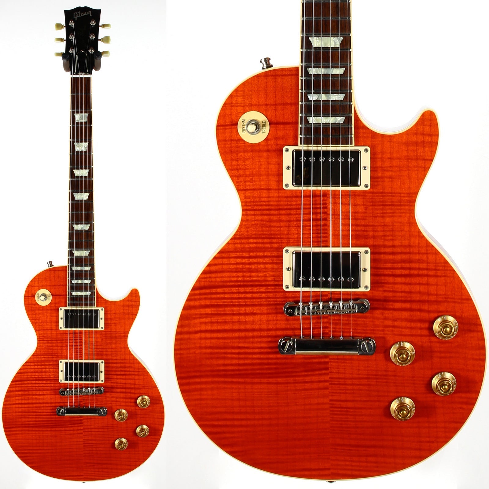Gibson Custom Shop Les Paul Standard F Figured Trans Orange Flametop Electric Guitar