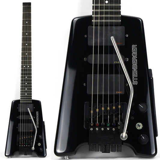 1997 Steinberger GL7TA Trans Trem Headless Electric Guitar | Original Hard Case and Tags, Black, CLEAN!