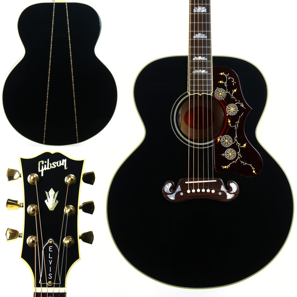 2024 Gibson Montana Elvis SJ-200 Ebony Black | Jumbo Acoustic Acoustic Guitar