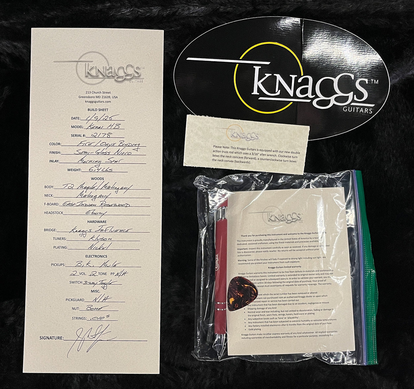Knaggs Influence Kenai Hollowbody Fire T2 Maple Top (178)
