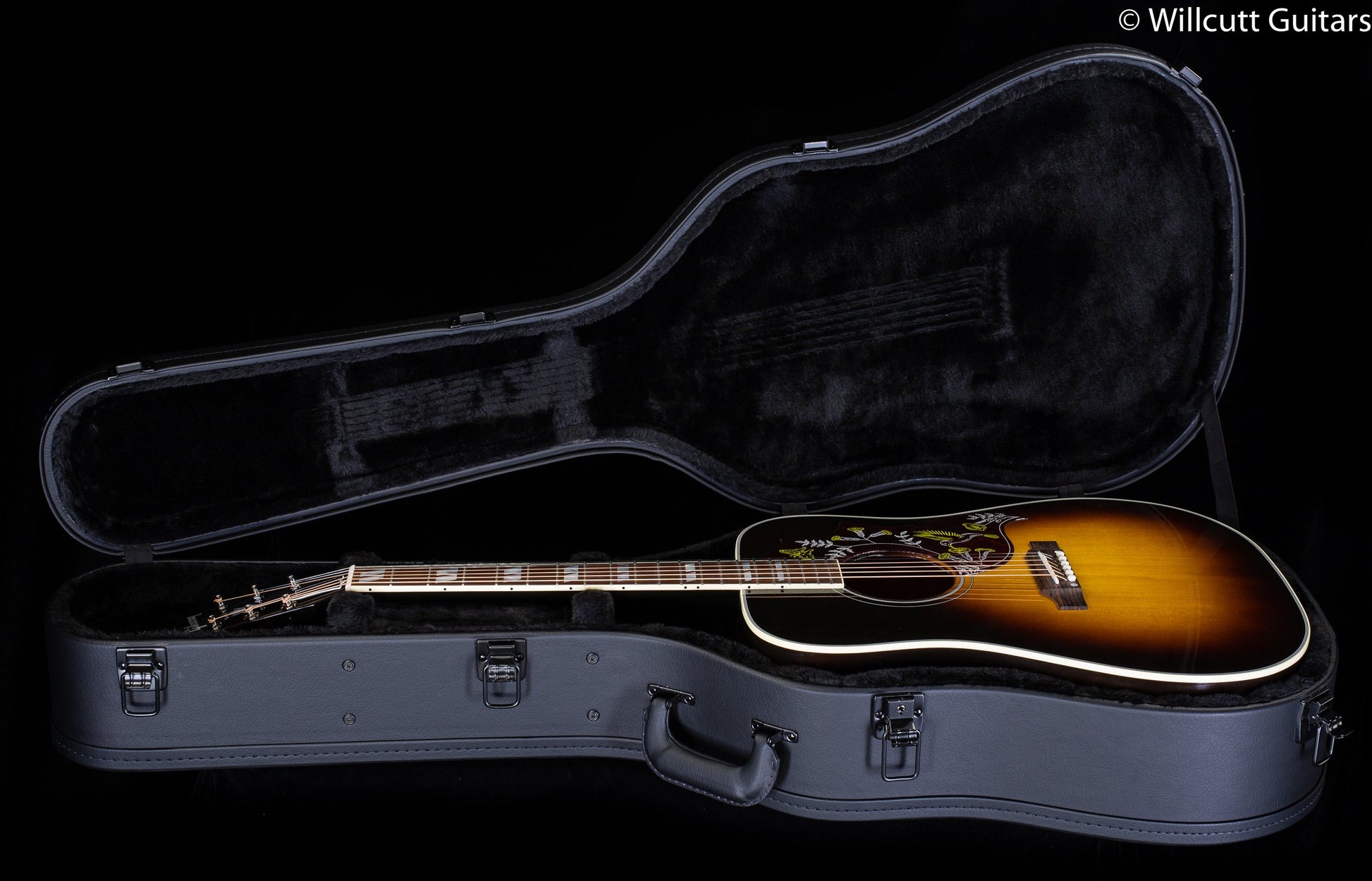 Gibson Custom Shop Willcutt Exclusive Hummingbird Standard Vintage Sunburst Red Spruce Top (082)