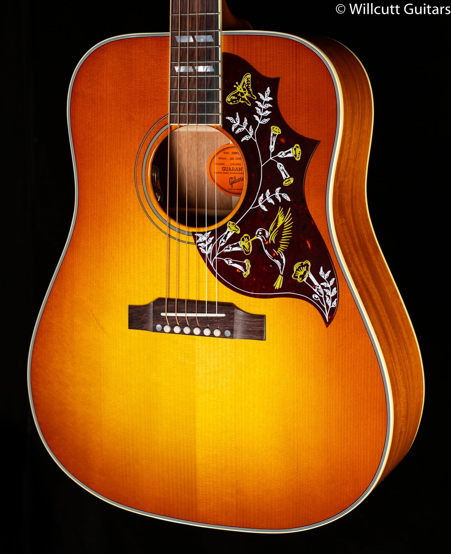 Gibson Custom Shop Willcutt Exclusive Hummingbird Original Heritage Cherry Sunburst Red Spruce top (063)