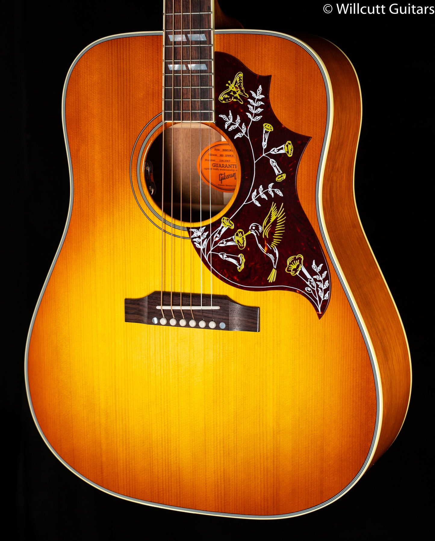 Gibson Custom Shop Willcutt Exclusive Hummingbird Original Heritage Cherry Sunburst Red Spruce Top (069)