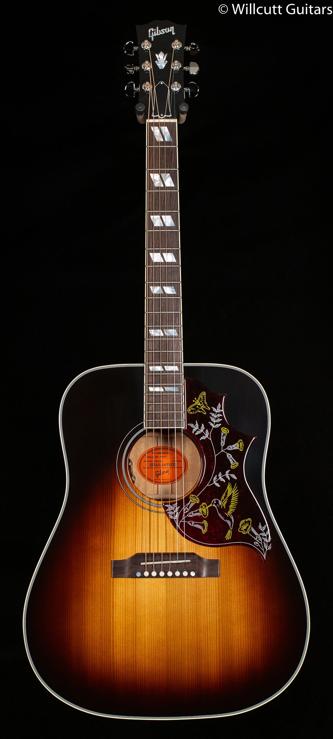 Gibson Custom Shop Willcutt Exclusive Hummingbird Standard Vintage Sunburst Red Spruce Top (035)