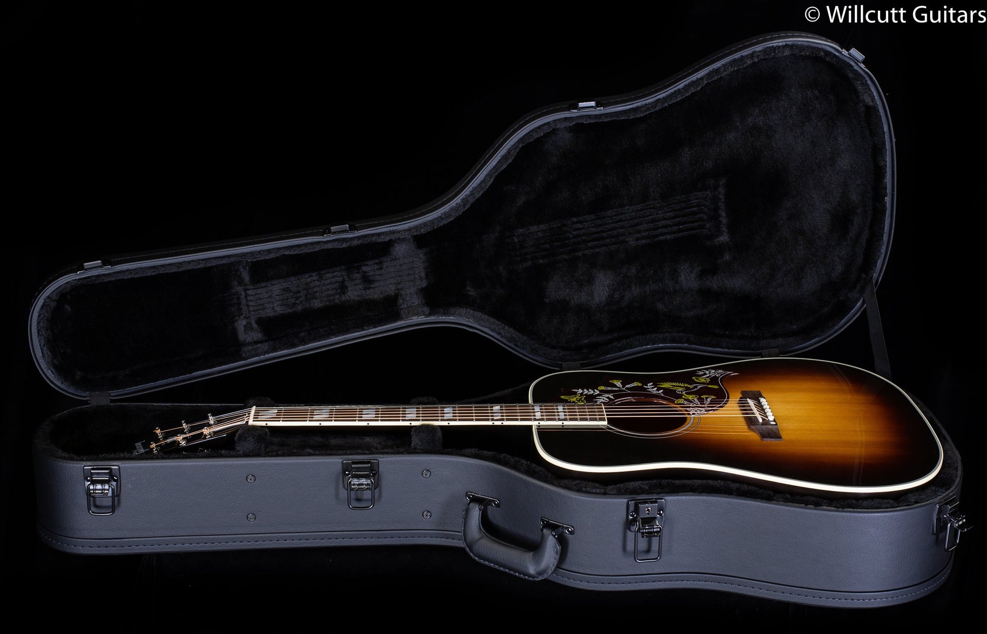 Gibson Custom Shop Willcutt Exclusive Hummingbird Standard Vintage Sunburst Red Spruce Top (035)