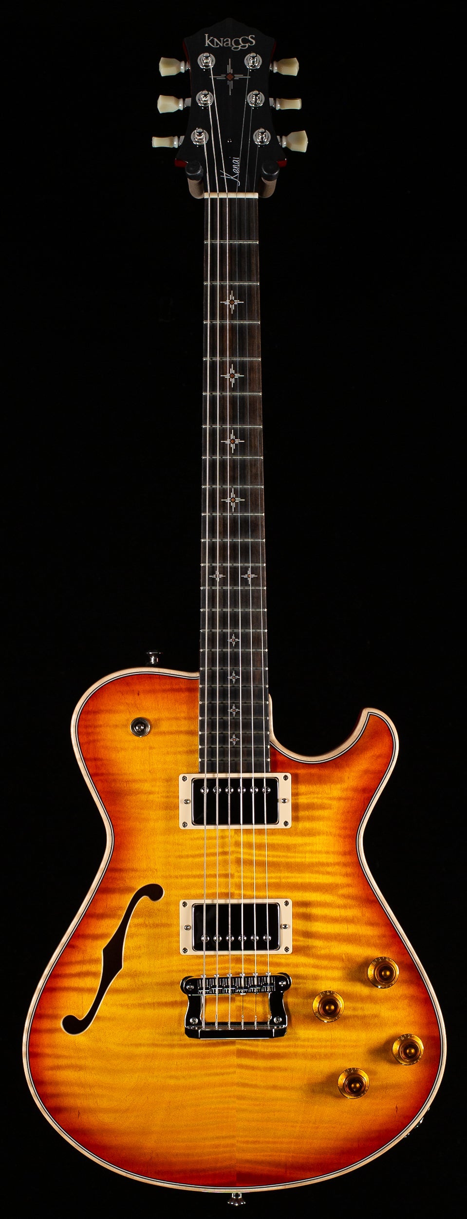 Knaggs Influence Kenai Hollowbody Vintage Burst T2 Maple Top (291)