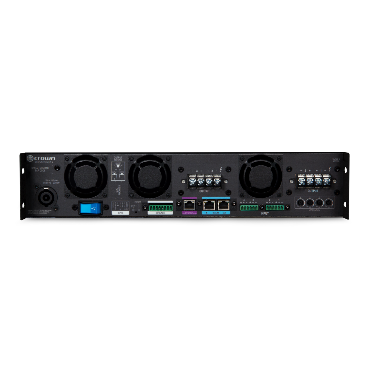 Crown DCI 4|2400N 2,400-Watt 4-Channel Networked 70V Power Amplifier