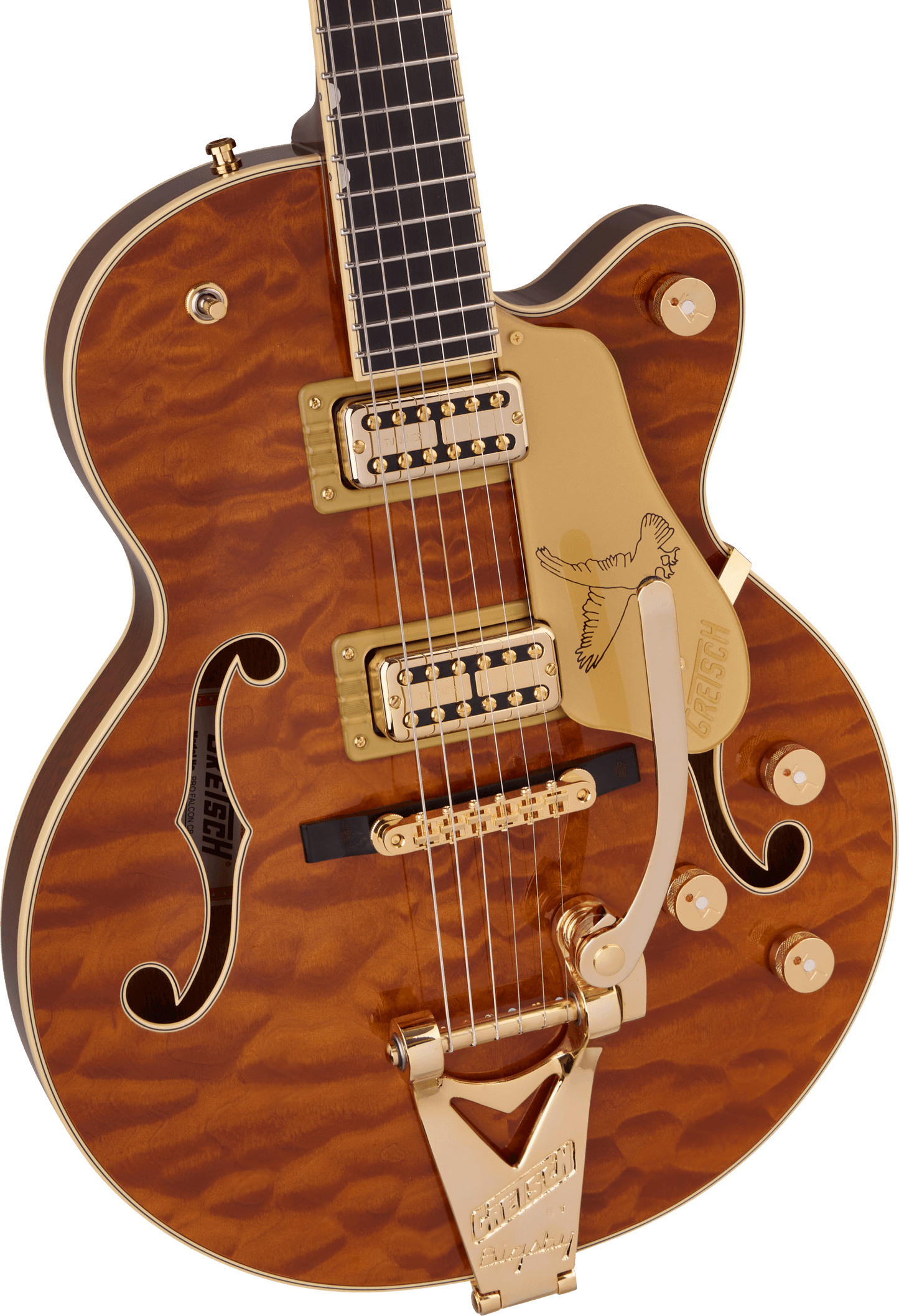 Gretsch Limited Edition Falcon Center Block Jr. with Bigsby Quilted Maple, Ebony Fingerboard, Roundup Orange