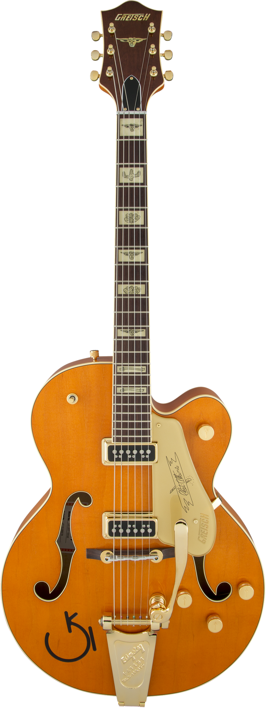 Gretsch G6120T-55 Vintage Select Edition '55 Chet Atkins Hollow Body with Bigsby, TV Jones, Vintage Orange Stain Lacquer